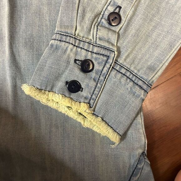 Sandrine Rose (sold by Free People) NWT light denim long sleeve button down shir - Picture 6 of 10